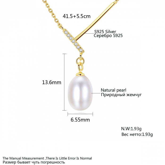 Colier argint placat cu aur Pearl [4]
