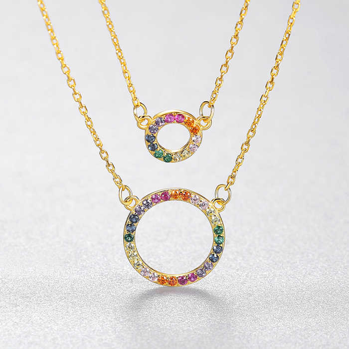 Colier argint placat cu aur Rainbow Circles [2]