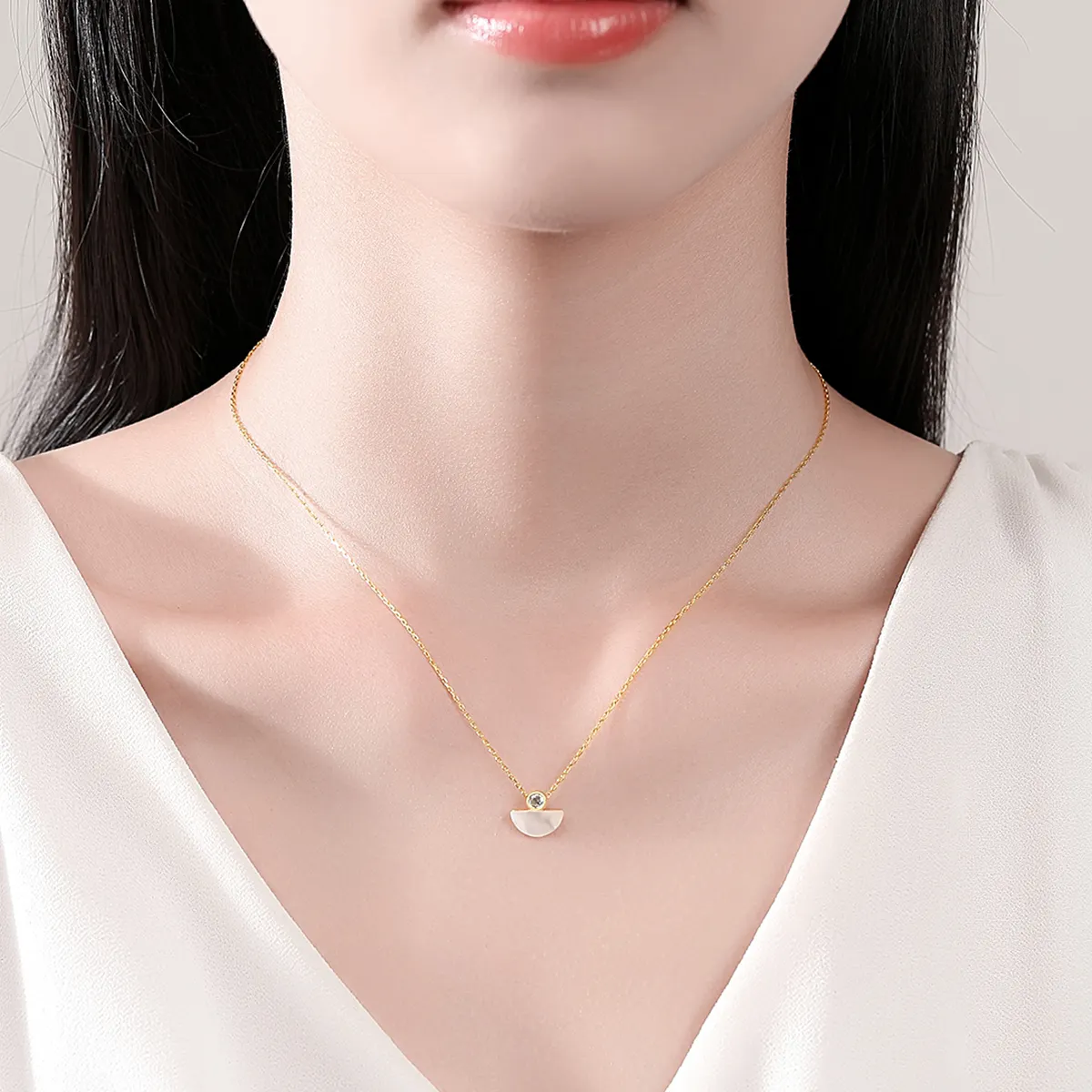 Colier argint placat cu aur Shell [4]