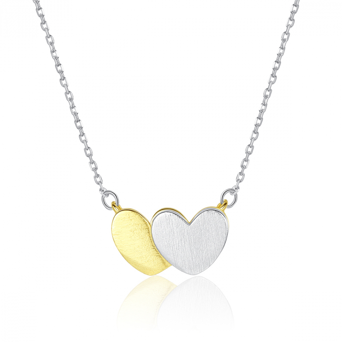 Colier argint rodiat Double Hearts [4]