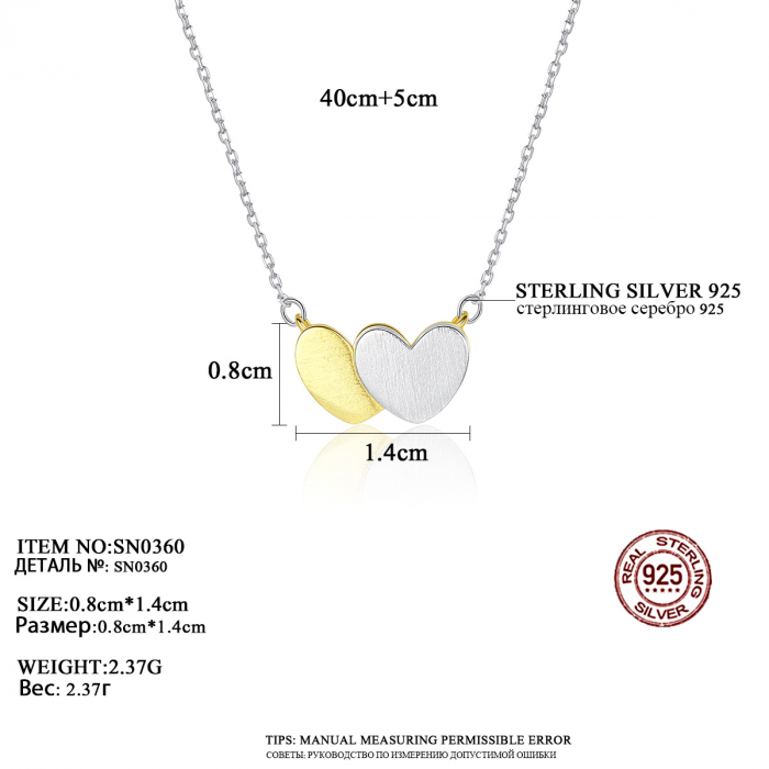 Colier argint rodiat Double Hearts [3]