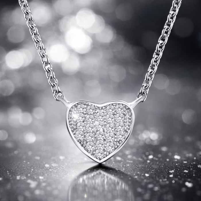 Colier argint rodiat Inimă și Zirconia [3]