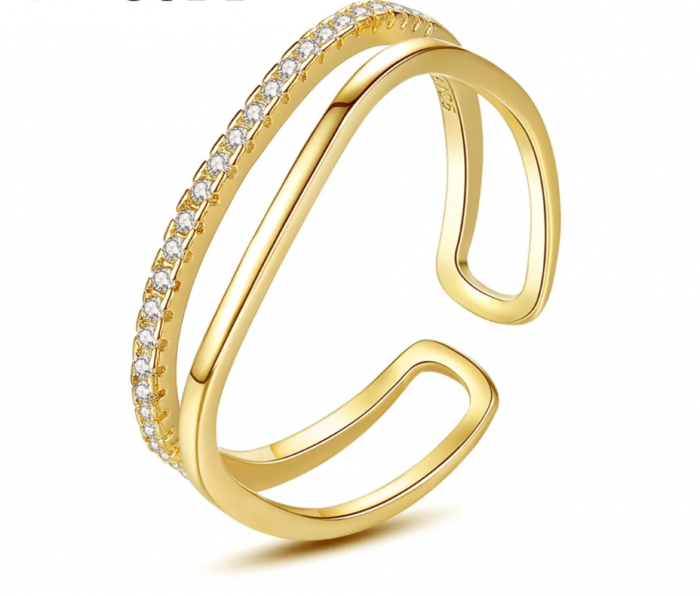 Inel reglabil  placat cu aur Zirconia [1]