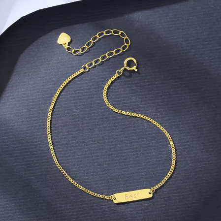 Bratara argint placat cu aur Best [3]