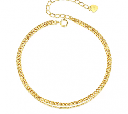 Bratari argint - Bratara argint placat cu aur Double Chain
