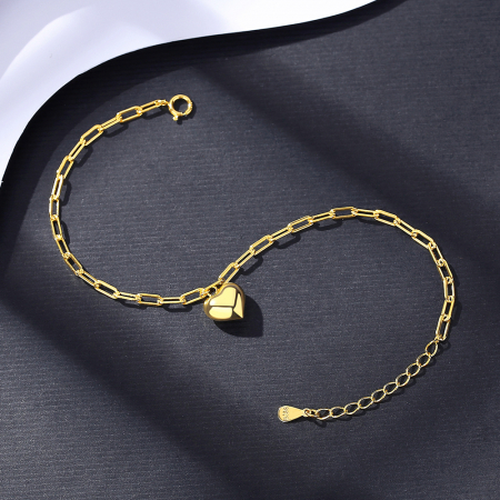 Bratara argint placat cu aur Gold Heart [4]