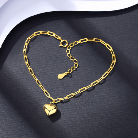 Bratara argint placat cu aur Gold Heart [3]