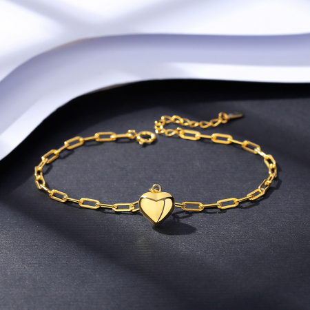 Bratara argint placat cu aur Gold Heart [2]