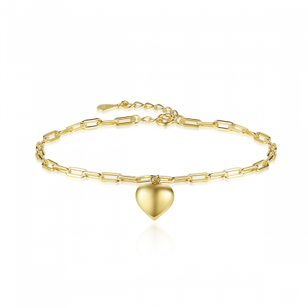 Bijuterii argint - Bratara argint placat cu aur Gold Heart