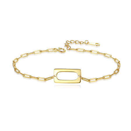 Bratari argint - Bratara argint placat cu aur Rectangle