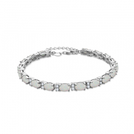 Bratara argint rodiat opal