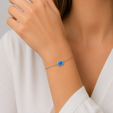 Bratara argint rodiat Opal Blue [1]