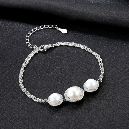 Bratara argint rodiat Pearls [4]