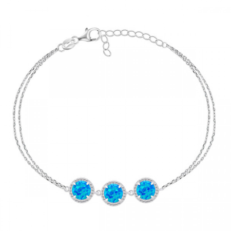 Bratari argint - Bratara argint rodiat Opal Trio Blue