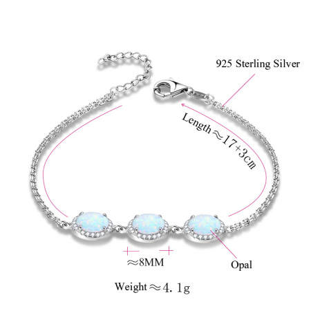 Bratara argint rodiat Opal White [1]