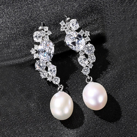 Cercei argint Pearl Drop