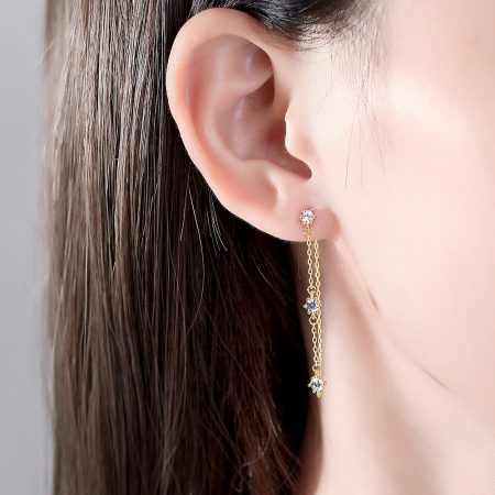 Cercei argint placat cu aur Chain [1]