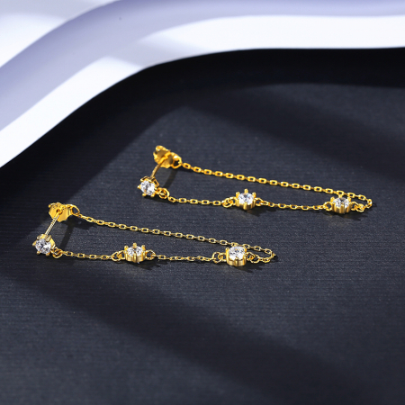 Cercei argint placat cu aur Chain [4]