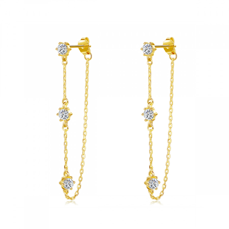 Cercei argint placat cu aur Chain [0]