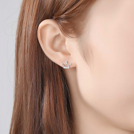 Cercei argint placat cu aur Crown [1]
