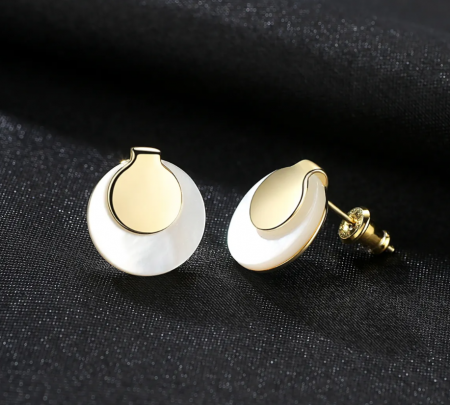 Cercei argint placat cu aur Gold and Pearl [2]