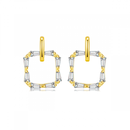 Cercei argint placat cu aur Gold Rush