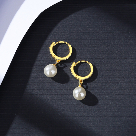 Cercei argint placat cu aur Pearl [3]