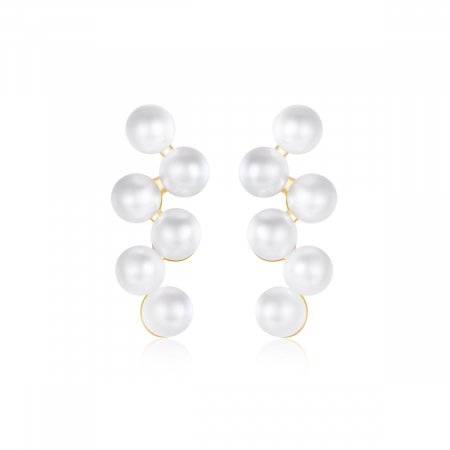 Bijuterii argint - Cercei argint placat cu aur Pearls