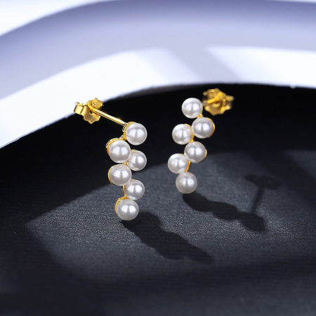 Cercei argint placat cu aur Pearls [3]