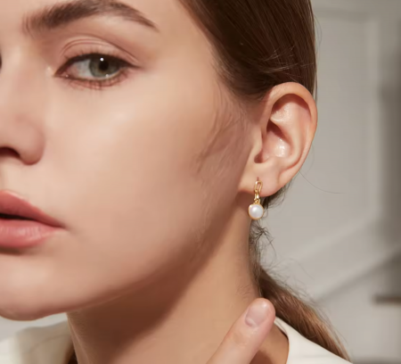 Cercei argint placat cu aur Pearls Gold [3]