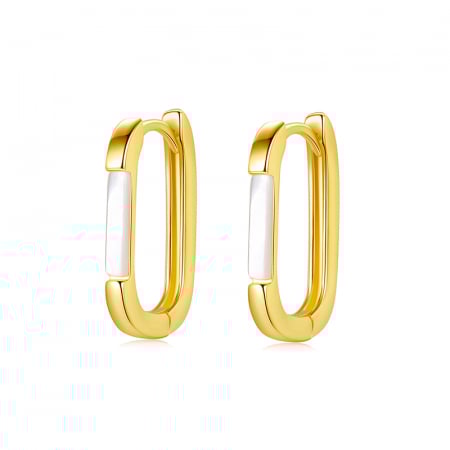 Cercei argint placat cu aur Rectangle