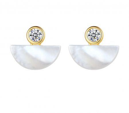 Cercei argint - Cercei argint placat cu aur Shell