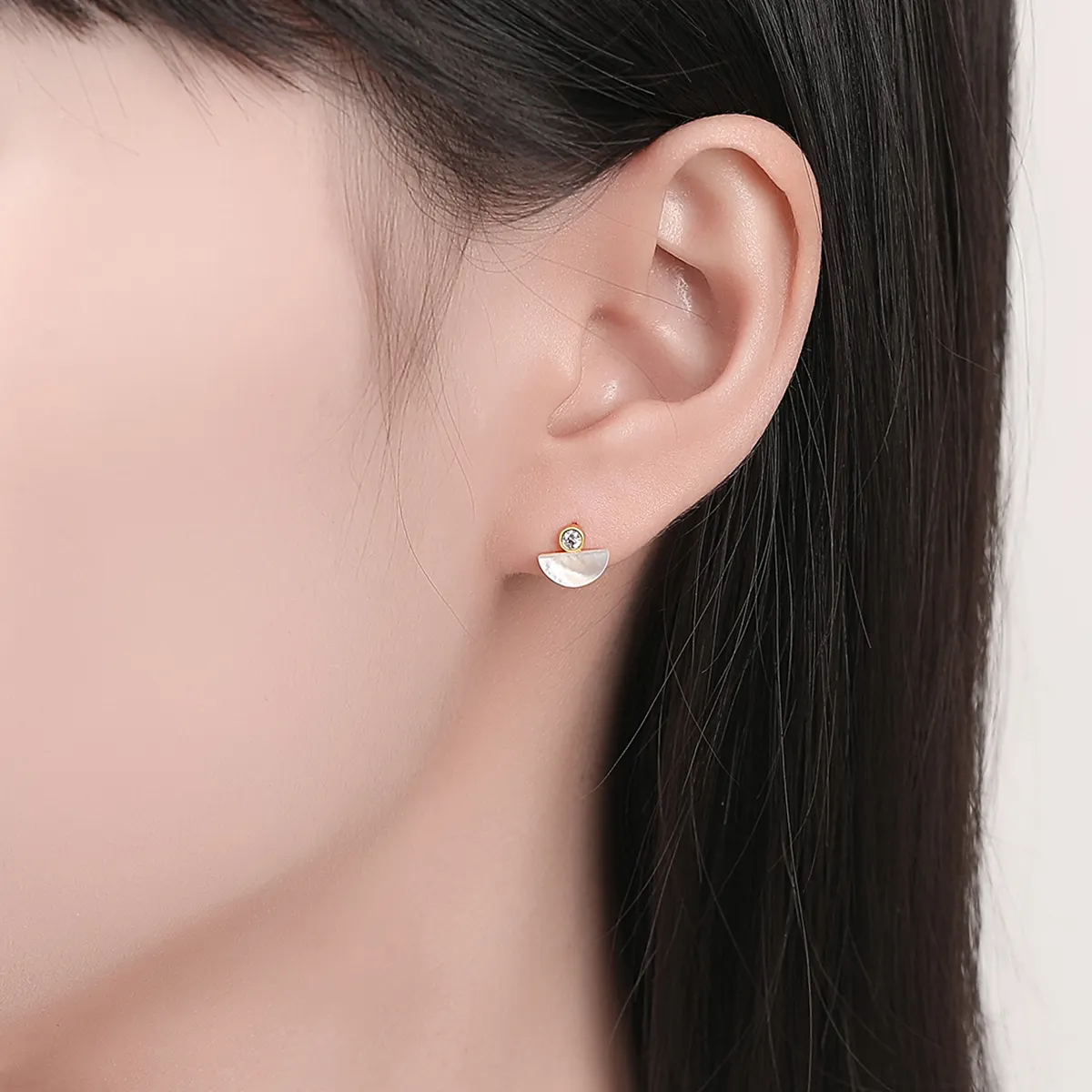 Cercei argint placat cu aur Shell [3]