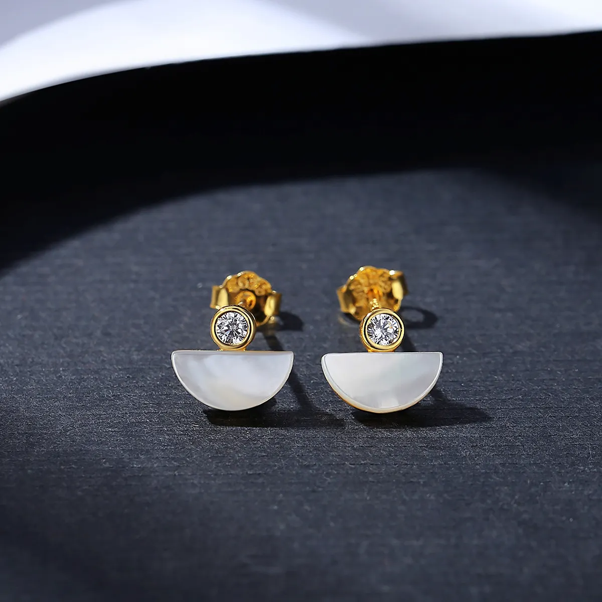 Cercei argint placat cu aur Shell [2]