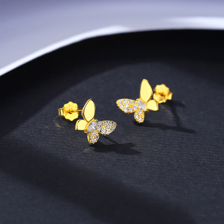 Cercei argint placat cu aur Simply Butterfly [3]