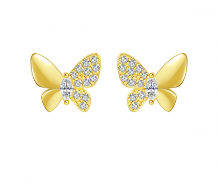 Cercei argint - Cercei argint placat cu aur Simply Butterfly