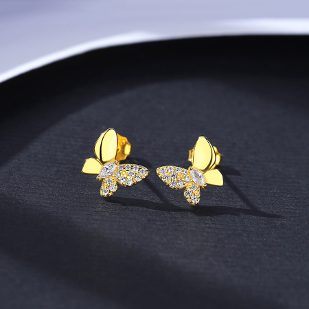 Cercei argint placat cu aur Simply Butterfly [5]