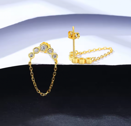 Cercei argint placat cu aur Zirconia Shine [3]