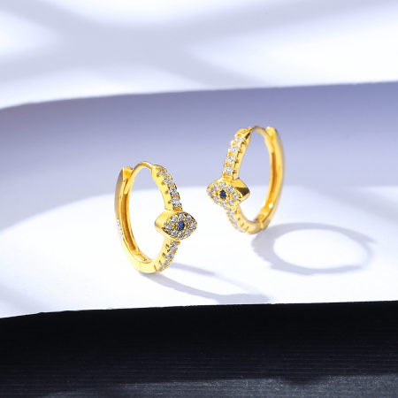 Cercei argint placati cu aur Blue Eyes [2]