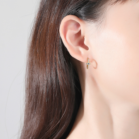 Cercei argint placati cu aur Blue Eyes [1]