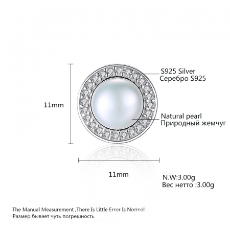 Cercei argint rodiat Pearls and Zirconia [3]