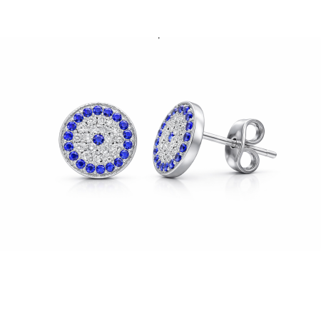 Cercei argint - Cercei argint rodiat Blue