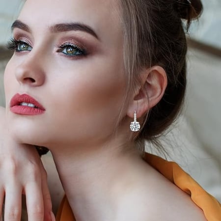 Cercei argint rodiat cu toarta Halo [1]