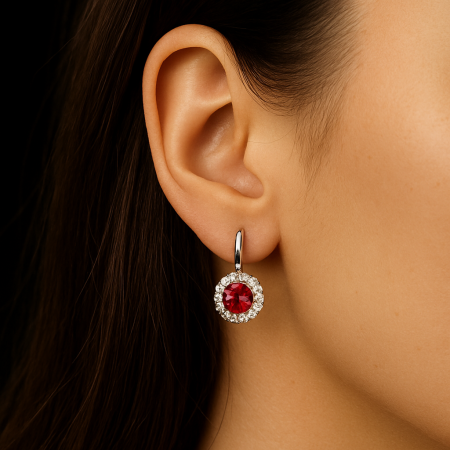 Cercei argint rodiat Dutchess Red [1]