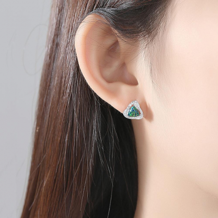 Cercei argint rodiat Opal and Zirconia [2]