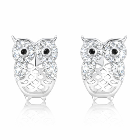 Cercei argint - Cercei argint rodiat Silver Owl