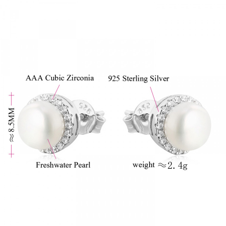 Cercei argint rodiat Silver Pearl [1]