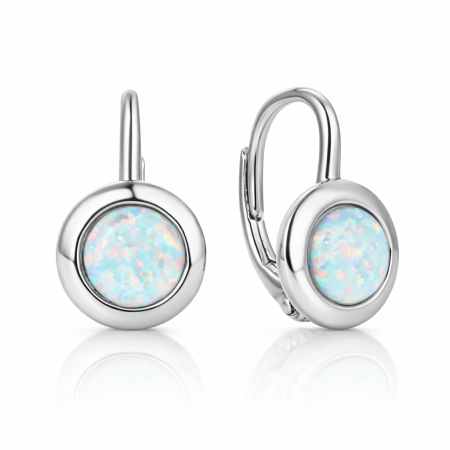 Cercei argint - Cercei argint rodiat toarta Opal