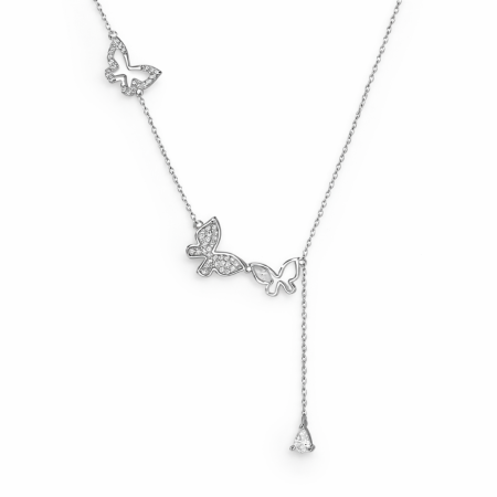 Coliere argint - Colier argint Fluturi