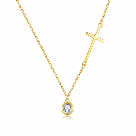 Colier argint placat cu aur Cross [3]